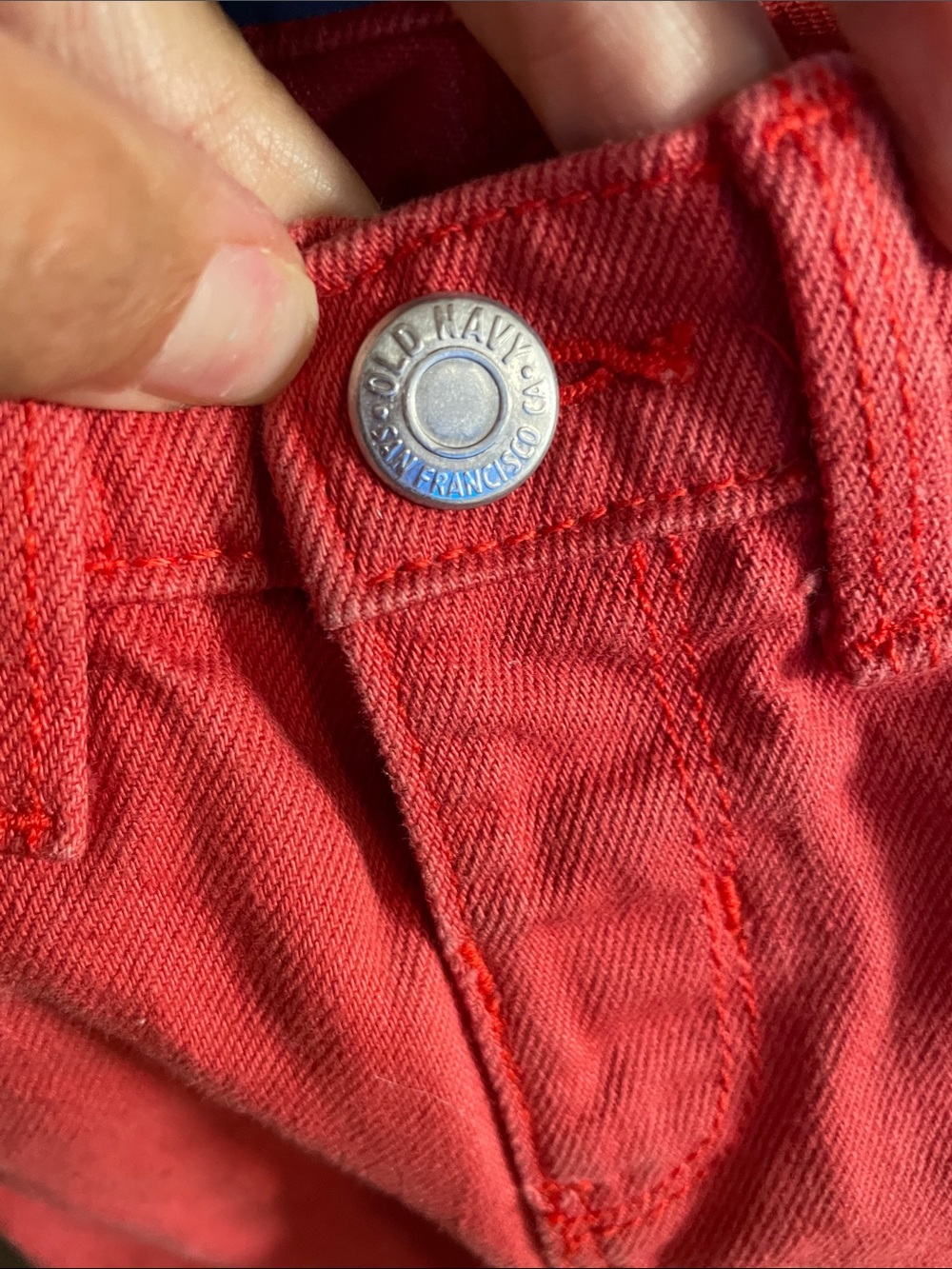Old Navy Girls' Distressed Red Wide Leg Jeans - Kids Bottoms - Picture 5 of 6